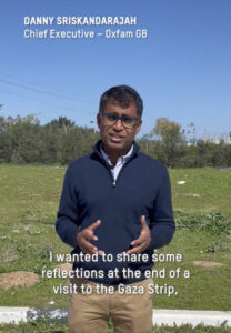 Video footage of Danny Sriskandarajah speaking from Gaza